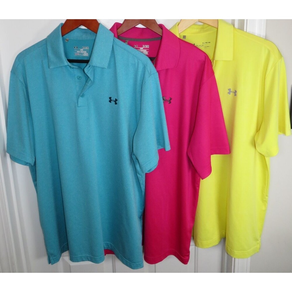 *Lot of 3* Under Armour Men’s Golf Performance Polo Shirts Loose Fit Size XL